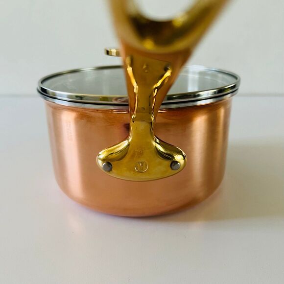 MAUVIEL 1.9QT M Triply Copper Sauce Pan with Glass Lid - Picture 3 of 8